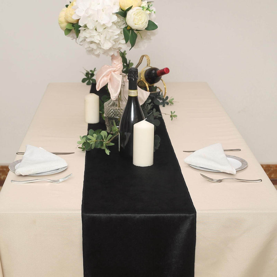 Specialty Table Linen - Velvet, Black