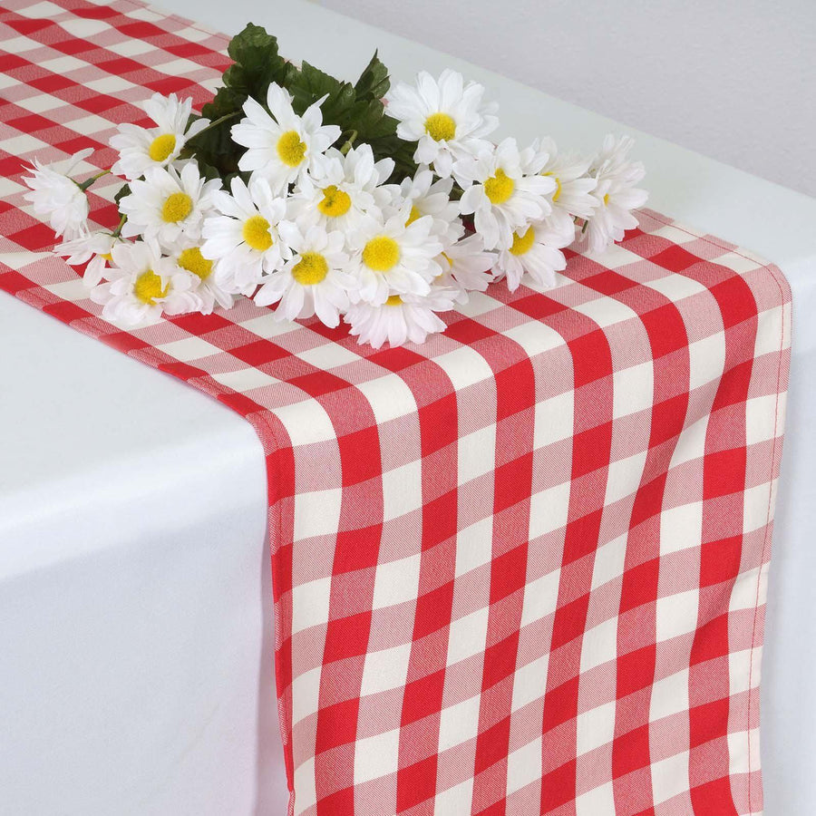 Standard Table Linen - Polyester, Gingham, Red & White