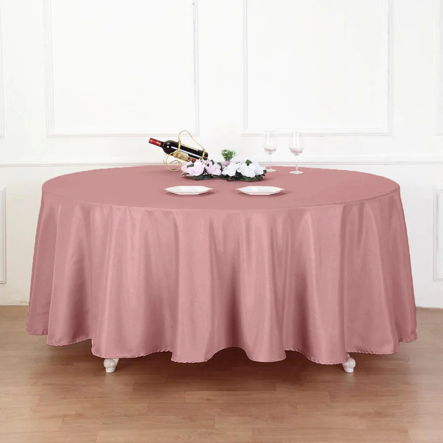 Polyester Table Linen, 120" Round, Dusty Rose