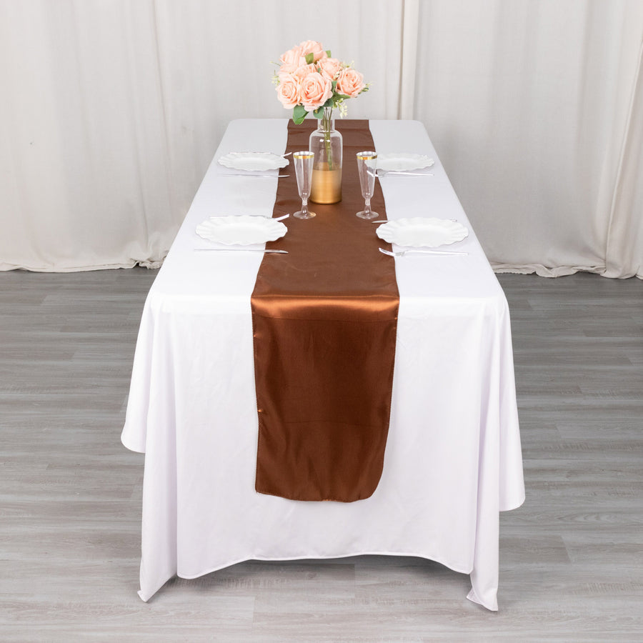 Specialty Table Linen - Satin, Cinnamon Brown