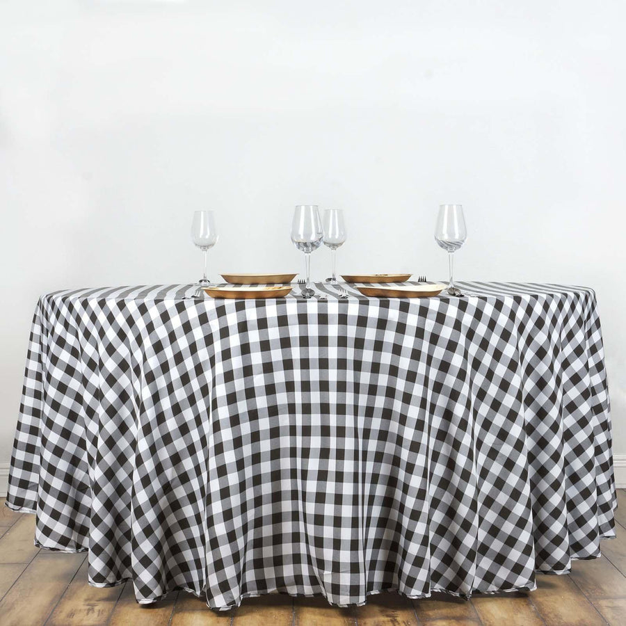 Standard Table Linen - Polyester, Gingham, Black & White