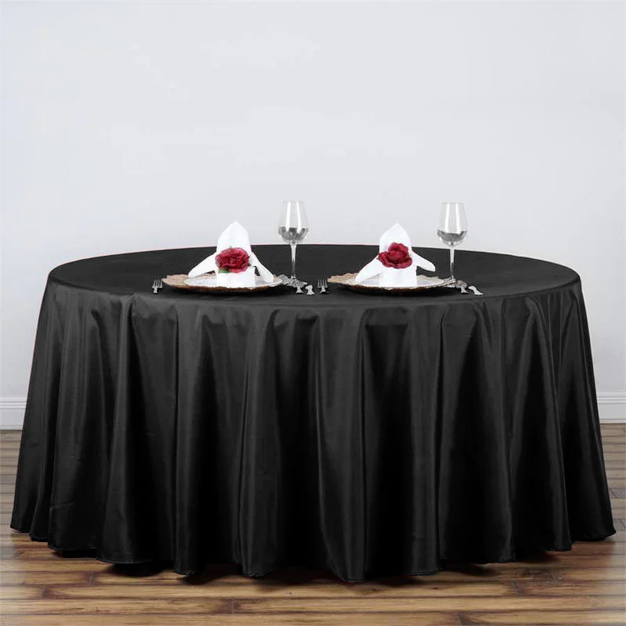 Polyester Table Linen, 120" Round, Black