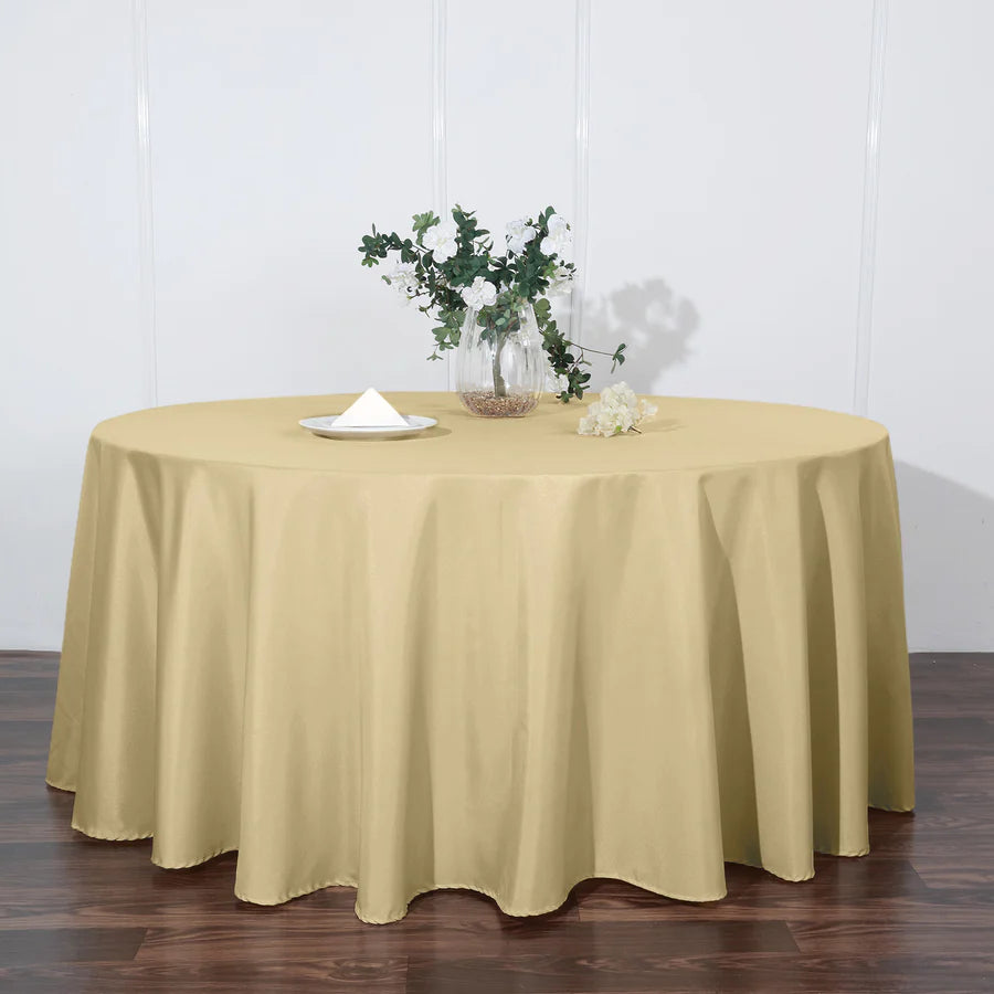 Polyester Table Linen, 120" Round, Champagne