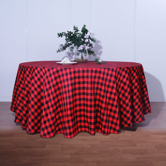 Standard Table Linen - Polyester, Gingham, Red & Black