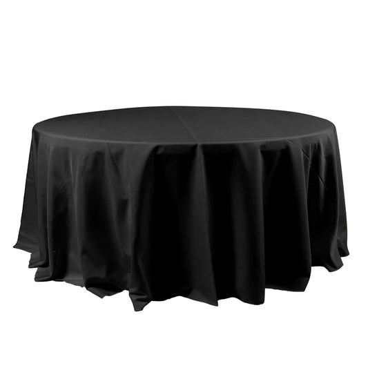 Polyester Table Linen, 120" Round, Black