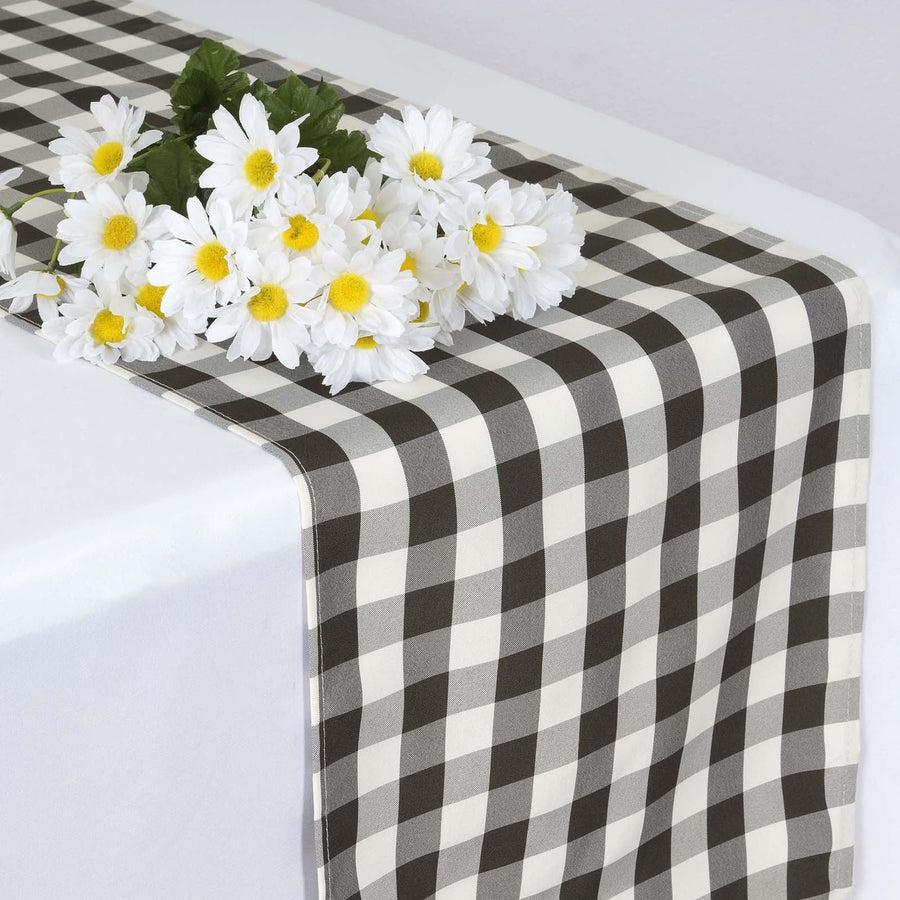 Standard Table Linen - Polyester, Gingham, Black & White