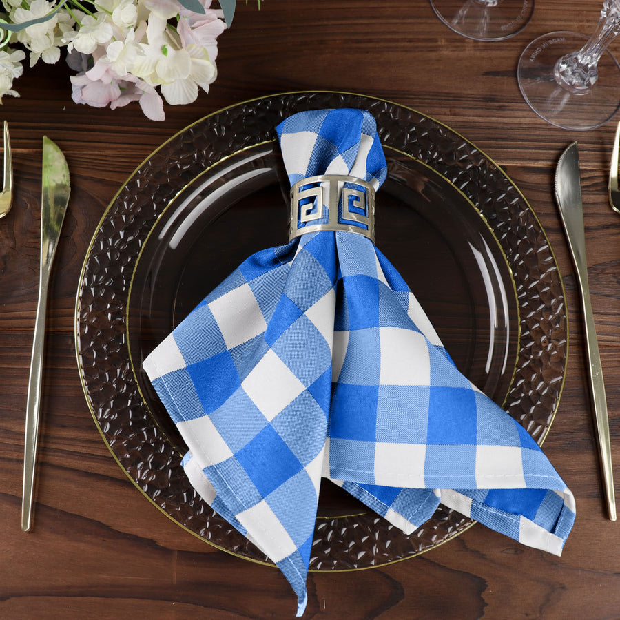 Standard Table Linen - Polyester, Gingham, Blue & White