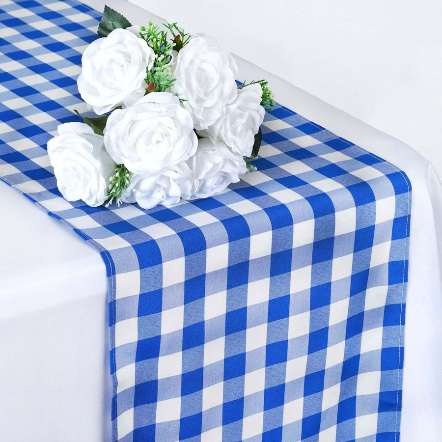 Standard Table Linen - Polyester, Gingham, Blue & White