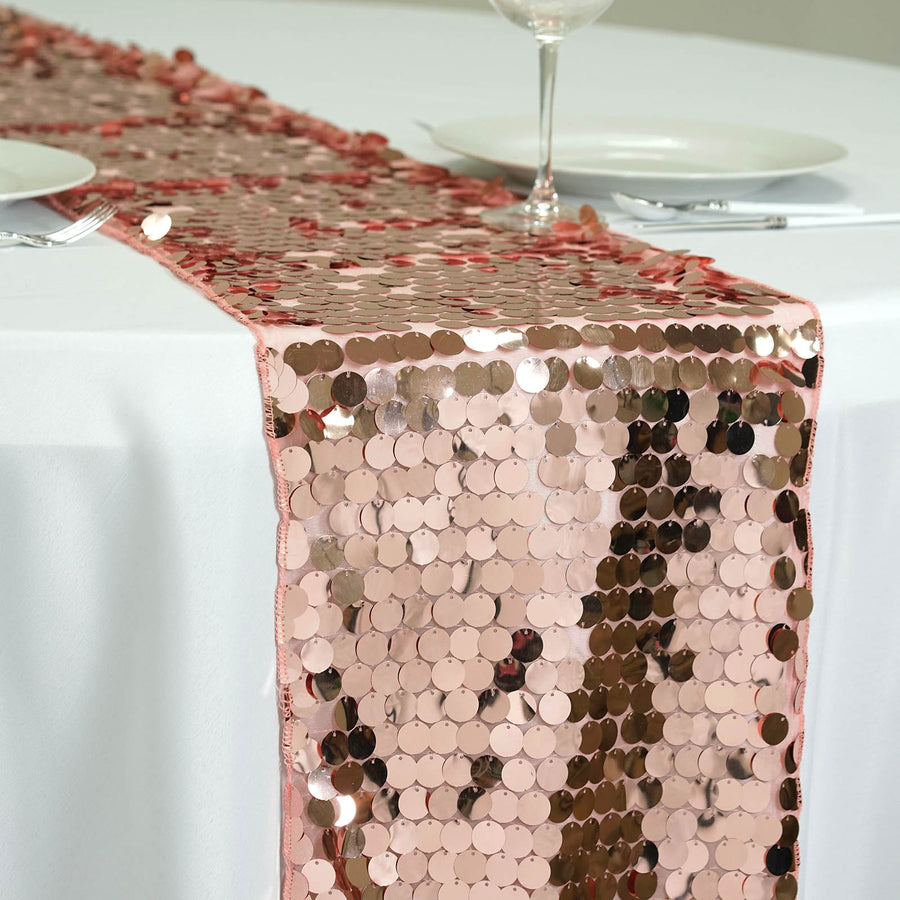 Specialty Table Linen - Payette Sequin, Rose Gold