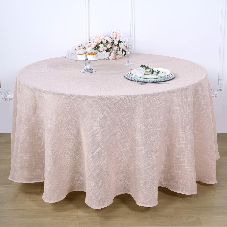 Specialty Table Linen - Faux Burlap, Blush