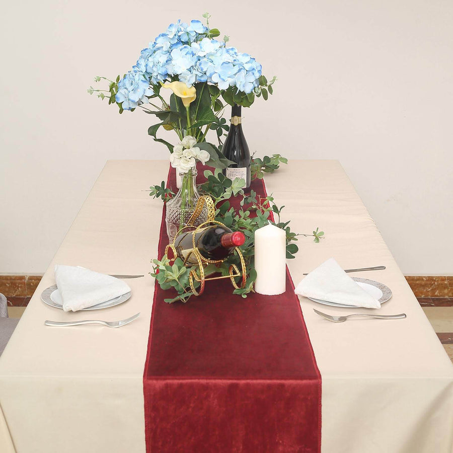 Specialty Table Linen - Velvet, Burgundy