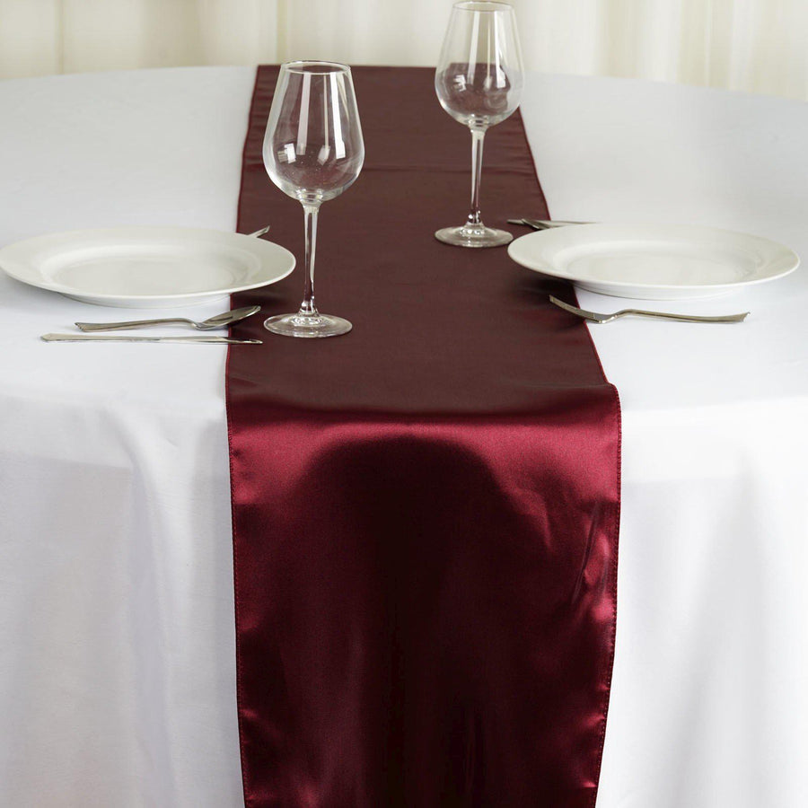 Specialty Table Linen - Satin, Burgundy