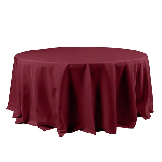 Polyester Table Linen, 120" Round, Burgundy