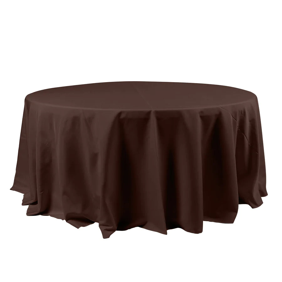 Polyester Table Linen, 120" Round, Chocolate