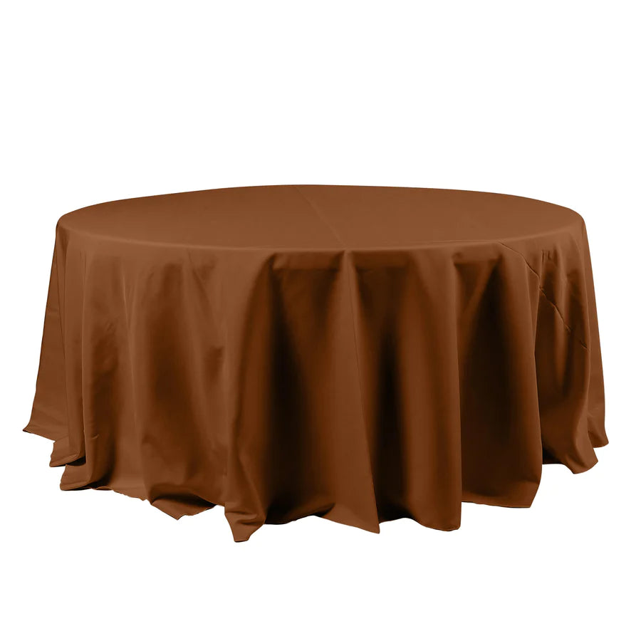 Polyester Table Linen, 120" Round, Cinnamon Brown