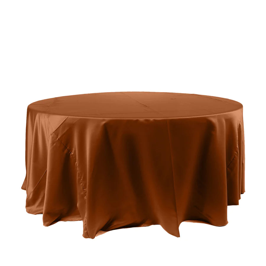 Specialty Table Linen - Satin, Cinnamon Brown