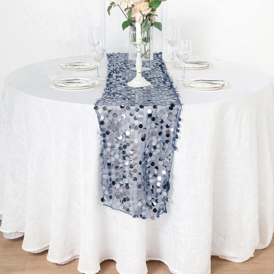 Specialty Table Linen - Payette Sequin, Dusty Blue