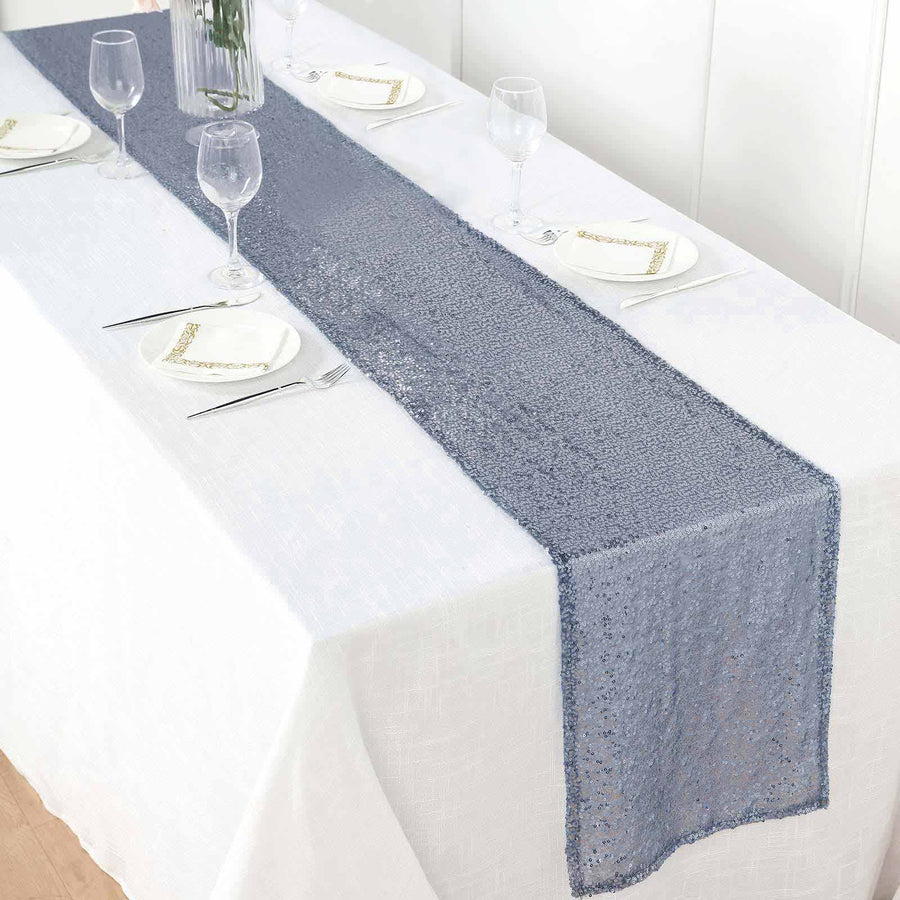 Specialty Table Linen - Premium Sequin, Dusty Blue