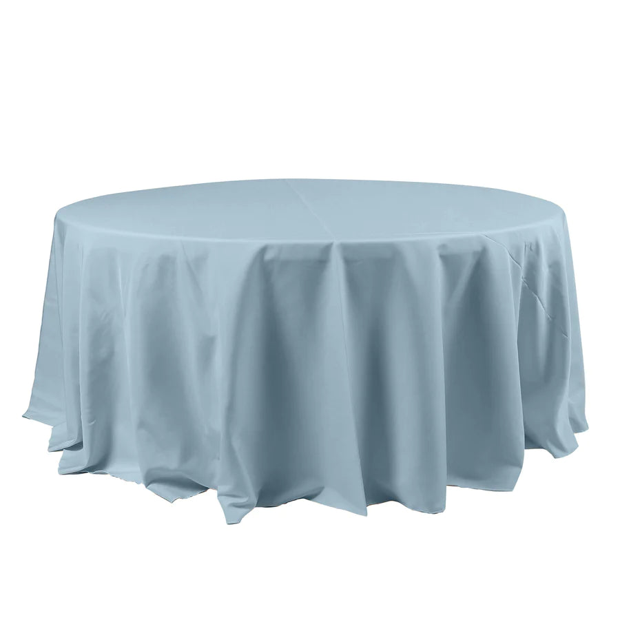 Polyester Table Linen, 120" Round, Dusty Blue