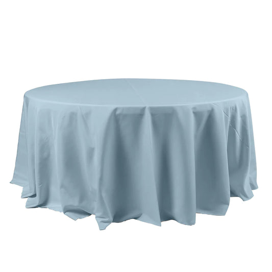 Polyester Table Linen, 120" Round, Dusty Blue