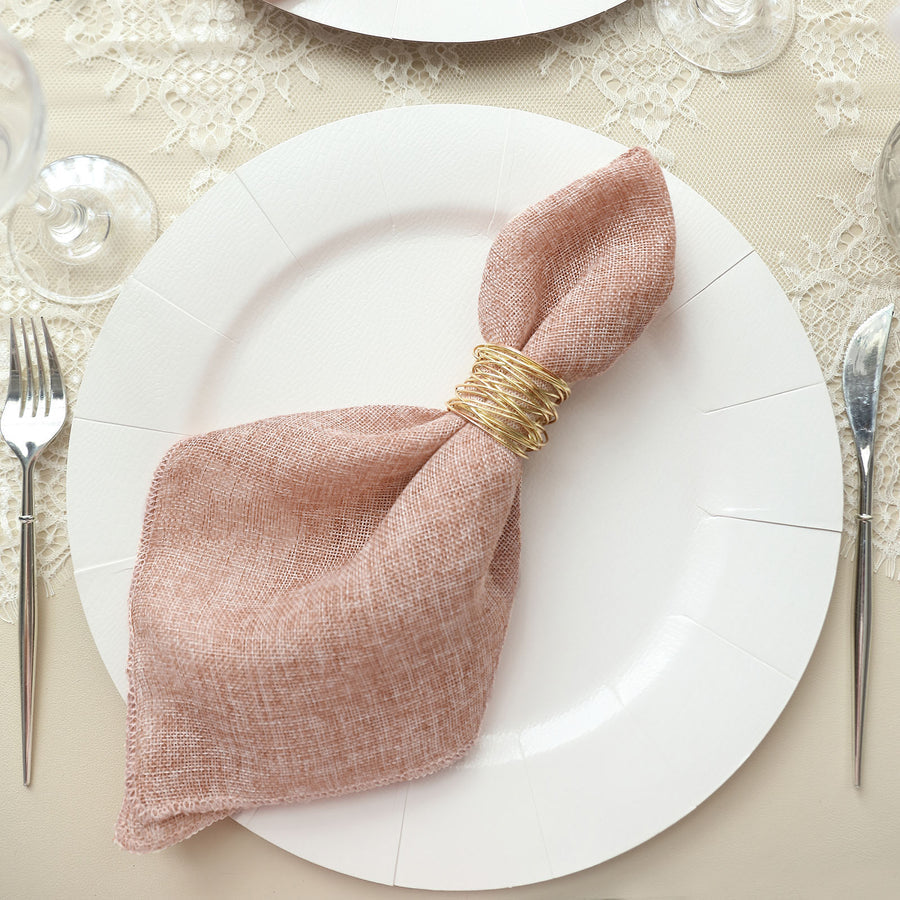 Specialty Table Linen - Faux Burlap, Blush