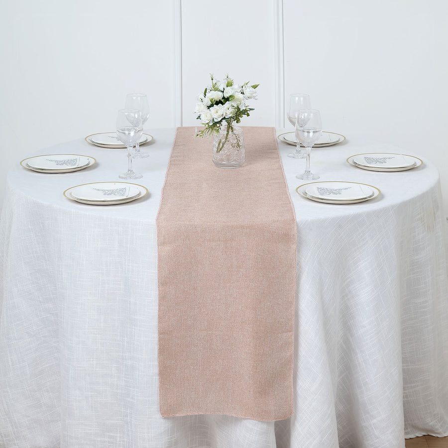 Specialty Table Linen - Faux Burlap, Blush