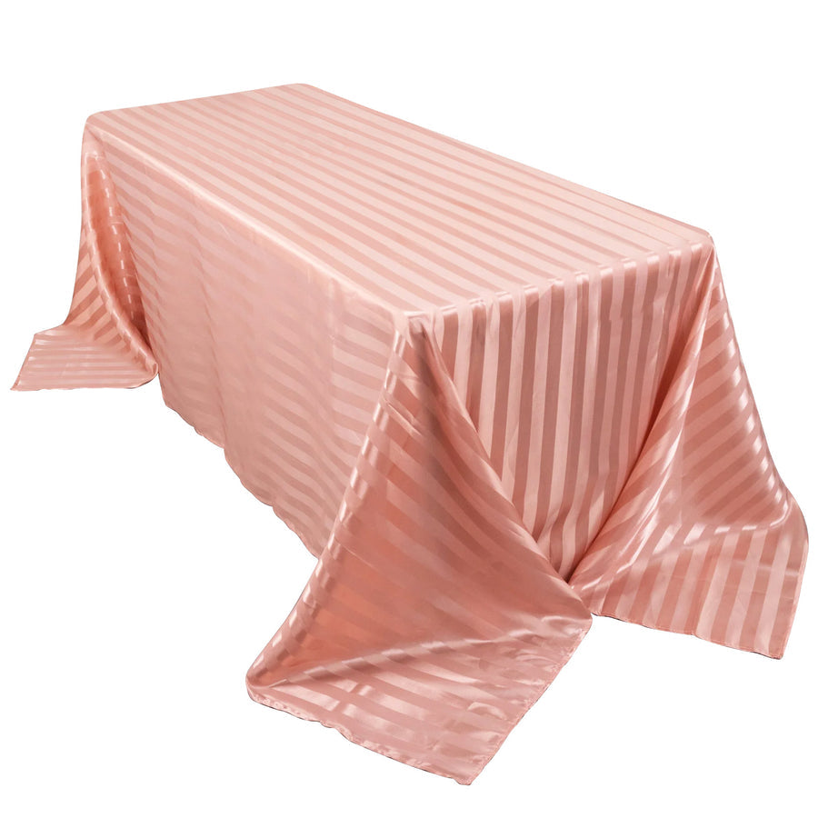 Specialty Table Linen - Satin, Dusty Rose Stripe