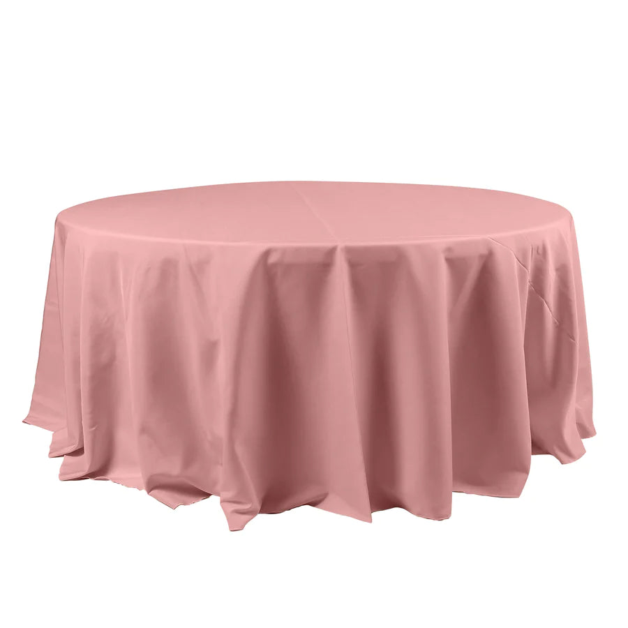 Polyester Table Linen, 120" Round, Dusty Rose