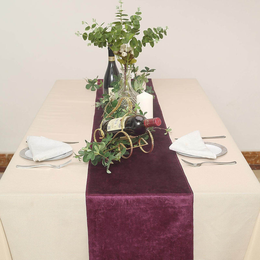 Specialty Table Linen - Velvet, Eggplant Purple