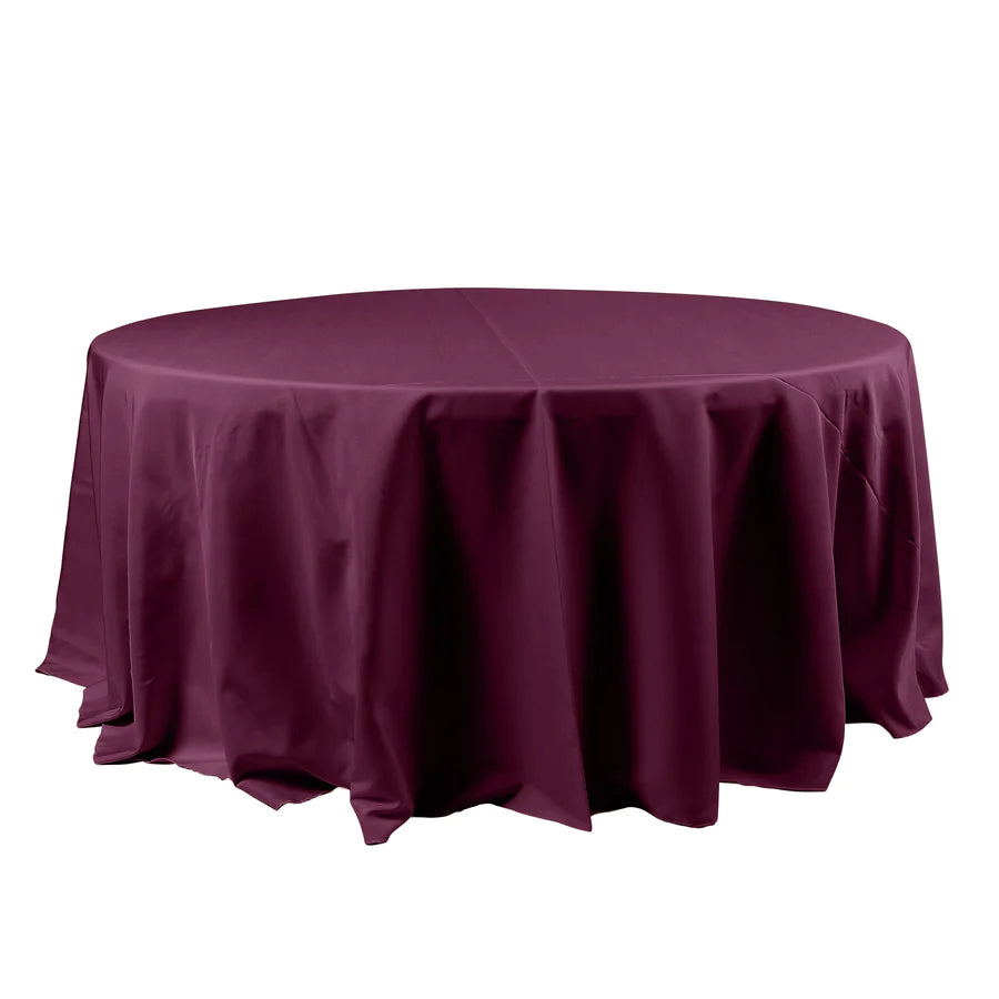 Polyester Table Linen, 120" Round, Eggplant