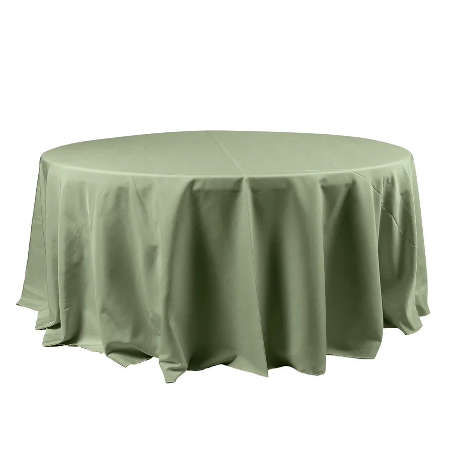 Polyester Table Linen, 120" Round, Eucalyptus Green