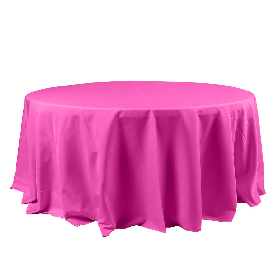 Polyester Table Linen, 120" Round, Fuschia