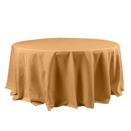 Polyester Table Linen, 120" Round, Gold