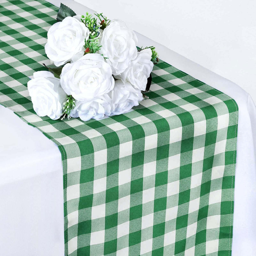 Standard Table Linen - Polyester, Gingham, Green & White