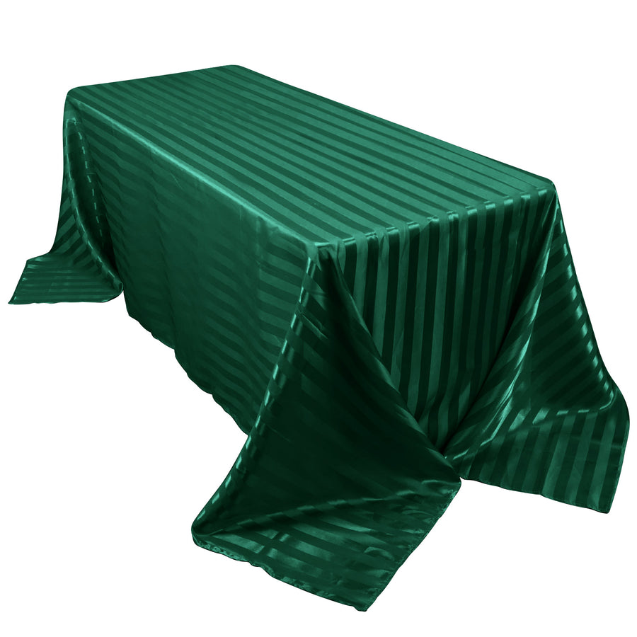 Specialty Table Linen - Satin, Emerald Green Stripe