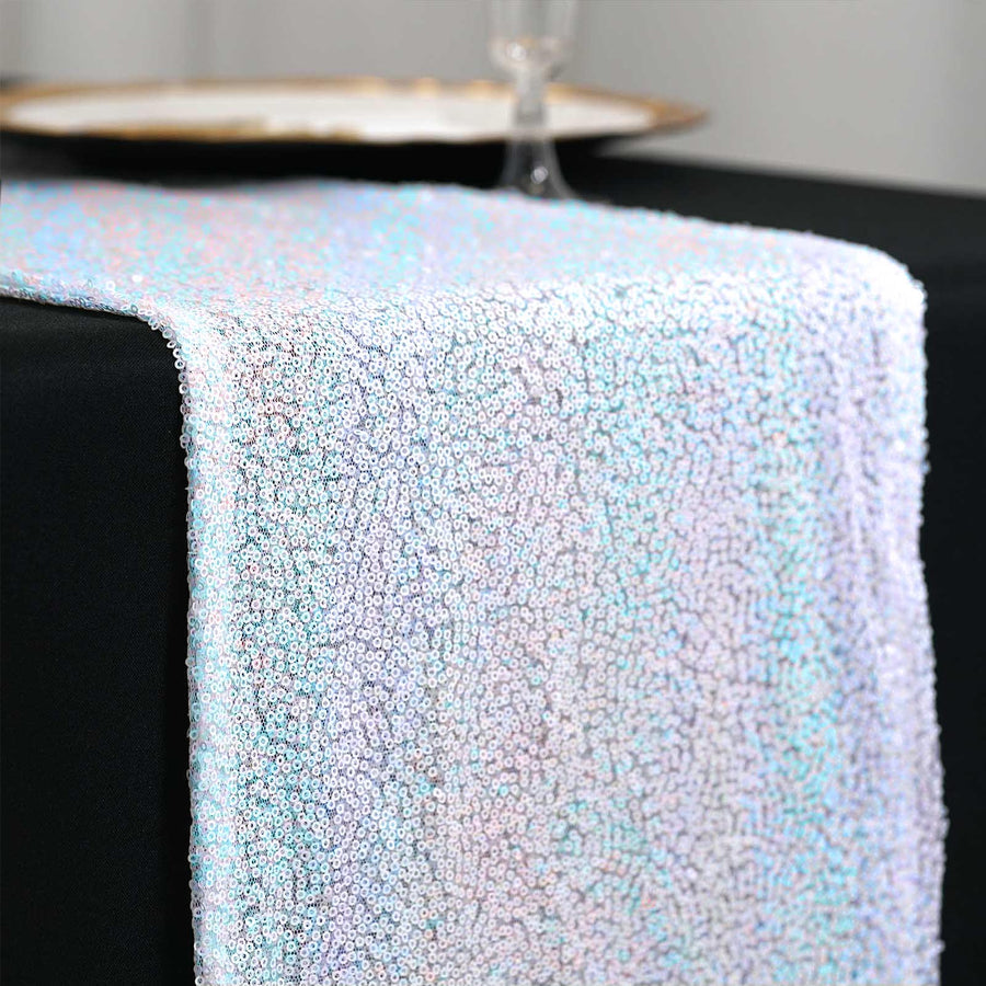 Specialty Table Linen - Premium Sequin, Iridescent Blue