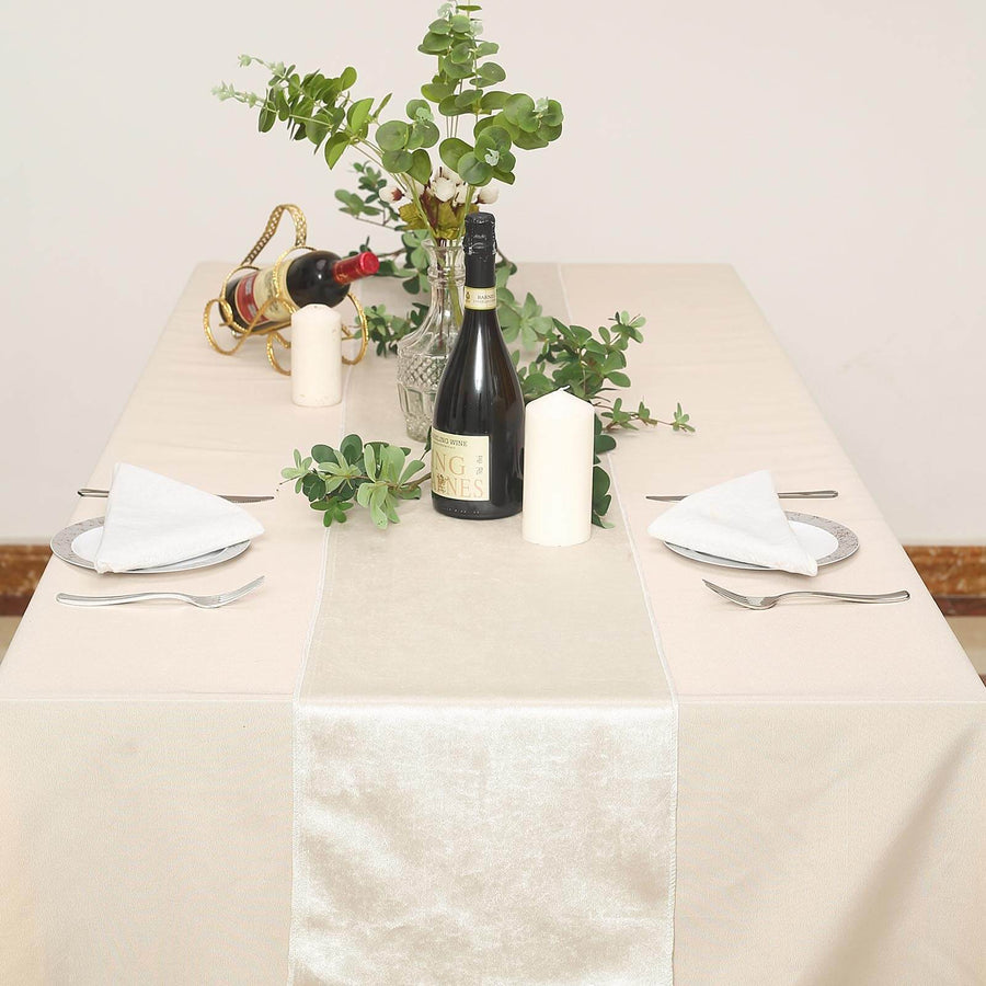 Specialty Table Linen - Velvet, Ivory