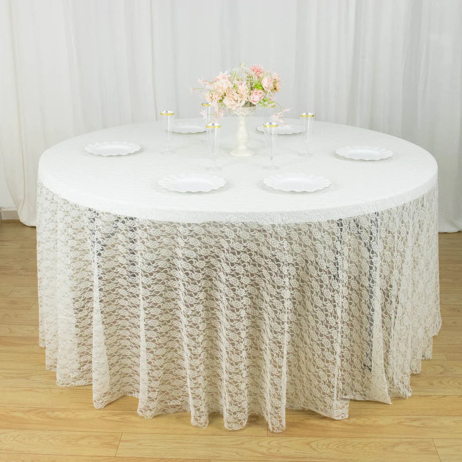 Specialty Table Linen - Floral Lace, Ivory