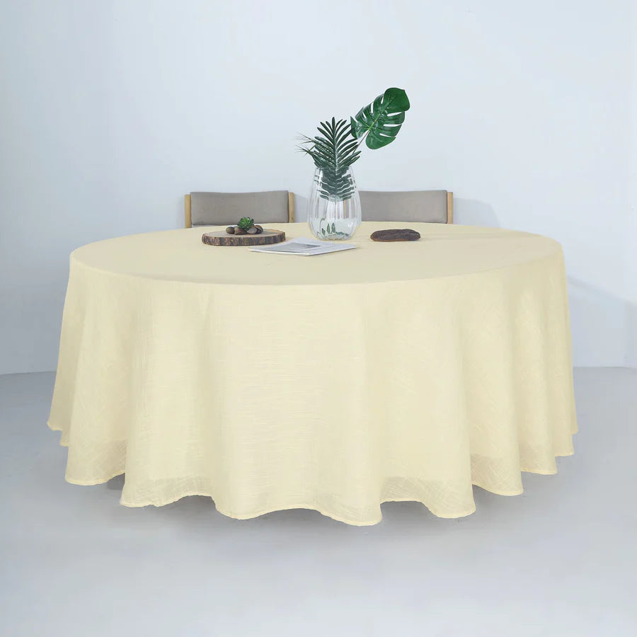 Specialty Table Linen - Faux Burlap, Ivory