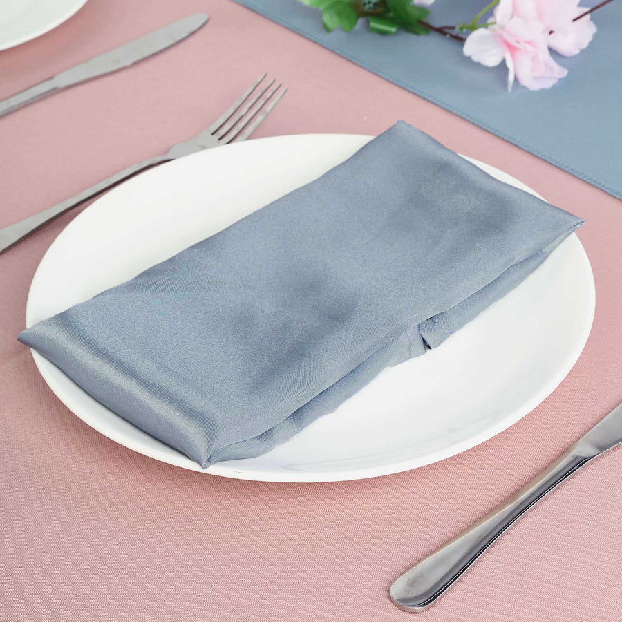 Specialty Table Linen - Satin, Dusty Blue