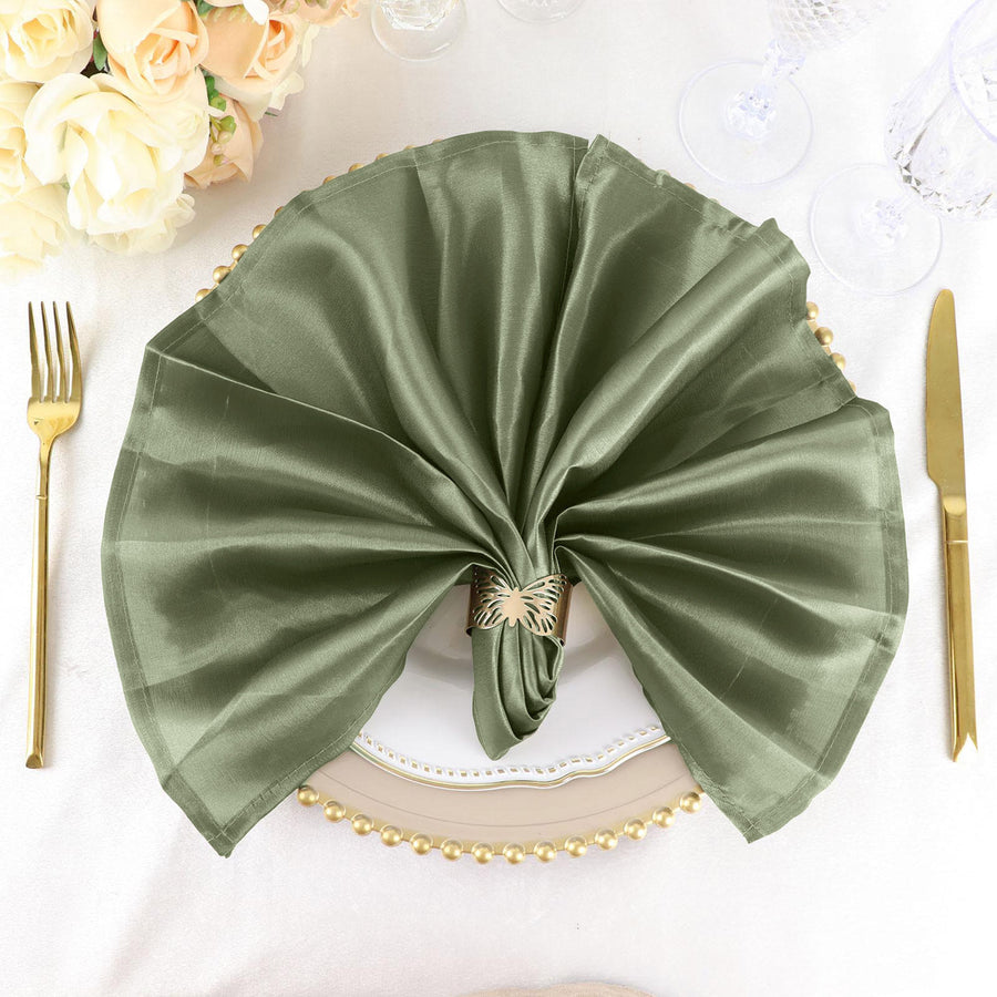 Specialty Table Linen - Satin, Eucalyptus Green