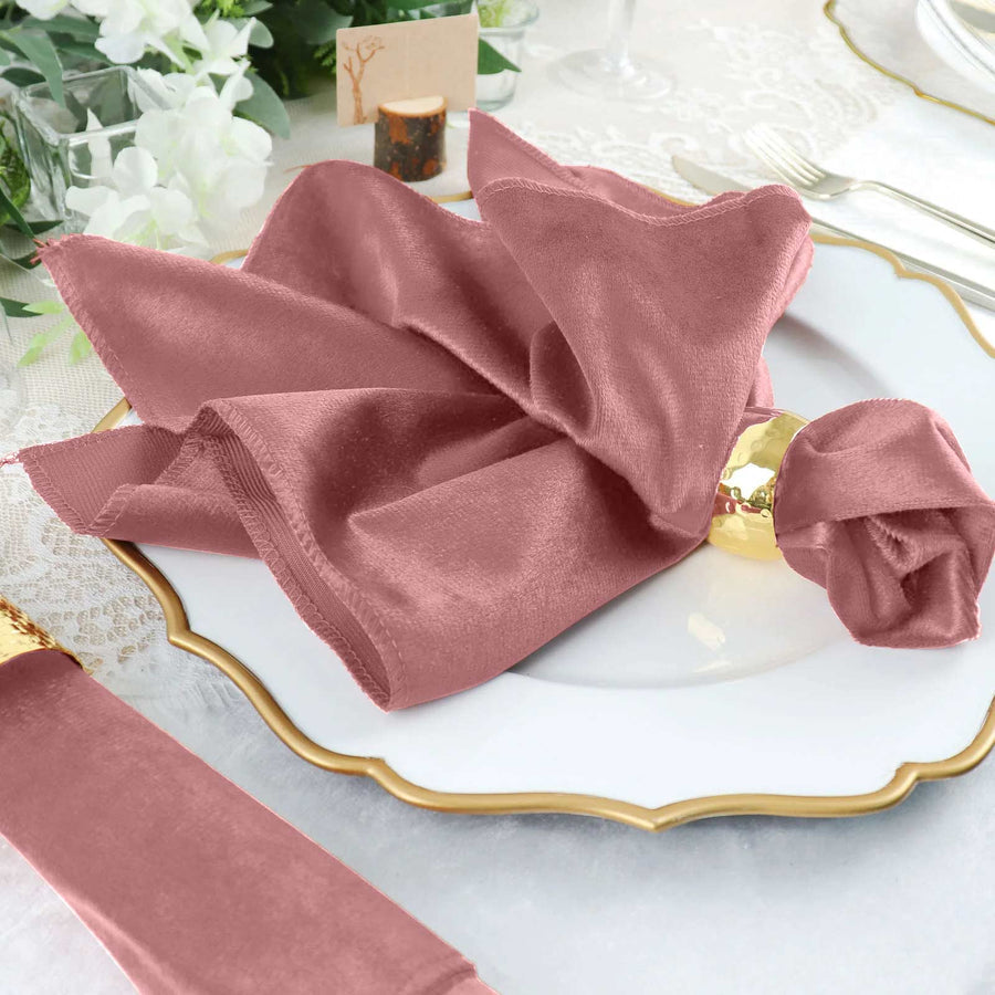 Specialty Table Linen - Velvet, Dusty Rose