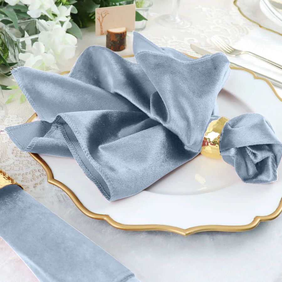 Specialty Table Linen - Velvet, Dusty Blue