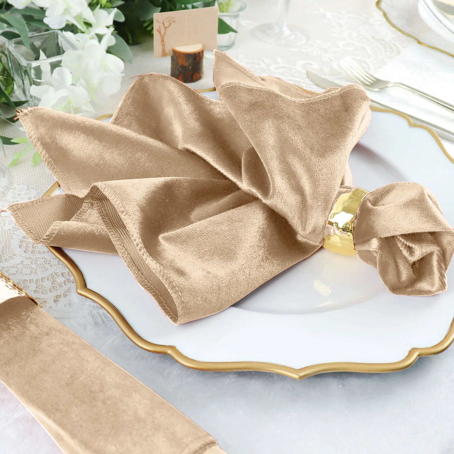 Specialty Table Linen - Velvet, Champagne