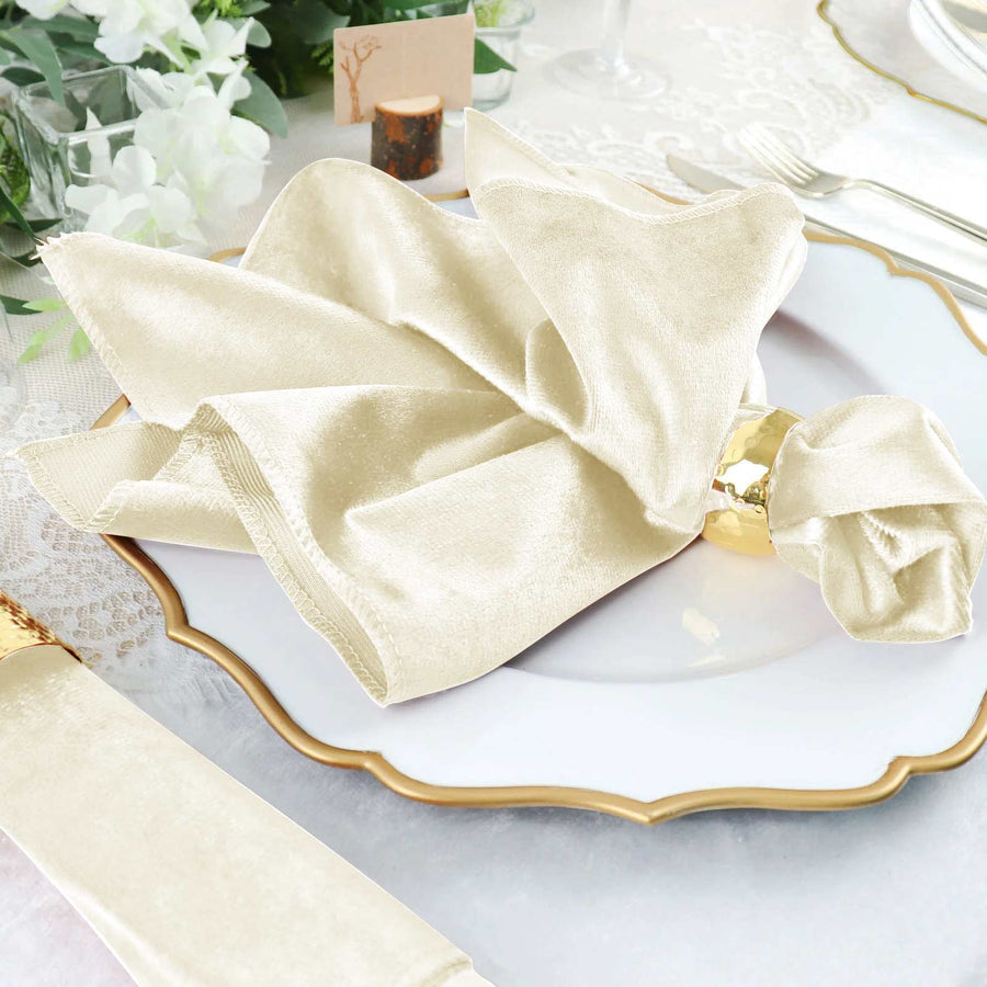 Specialty Table Linen - Velvet, Ivory