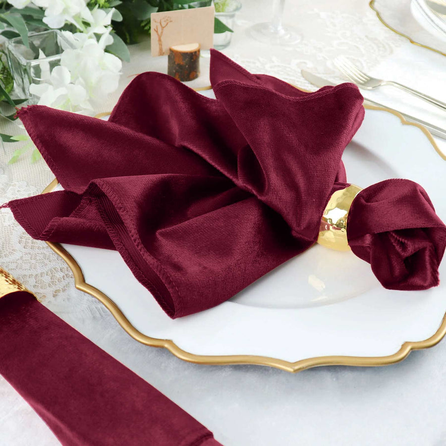 Specialty Table Linen - Velvet, Burgundy