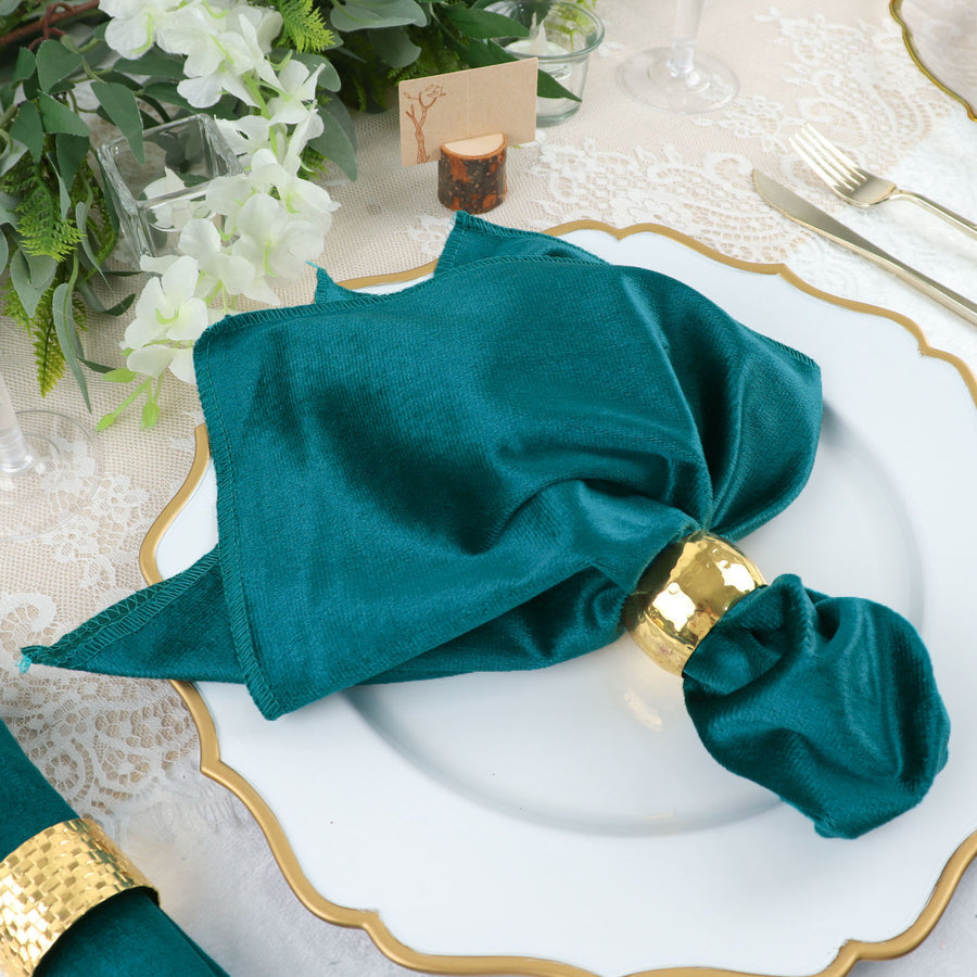 Specialty Table Linen - Velvet, Peacock Teal