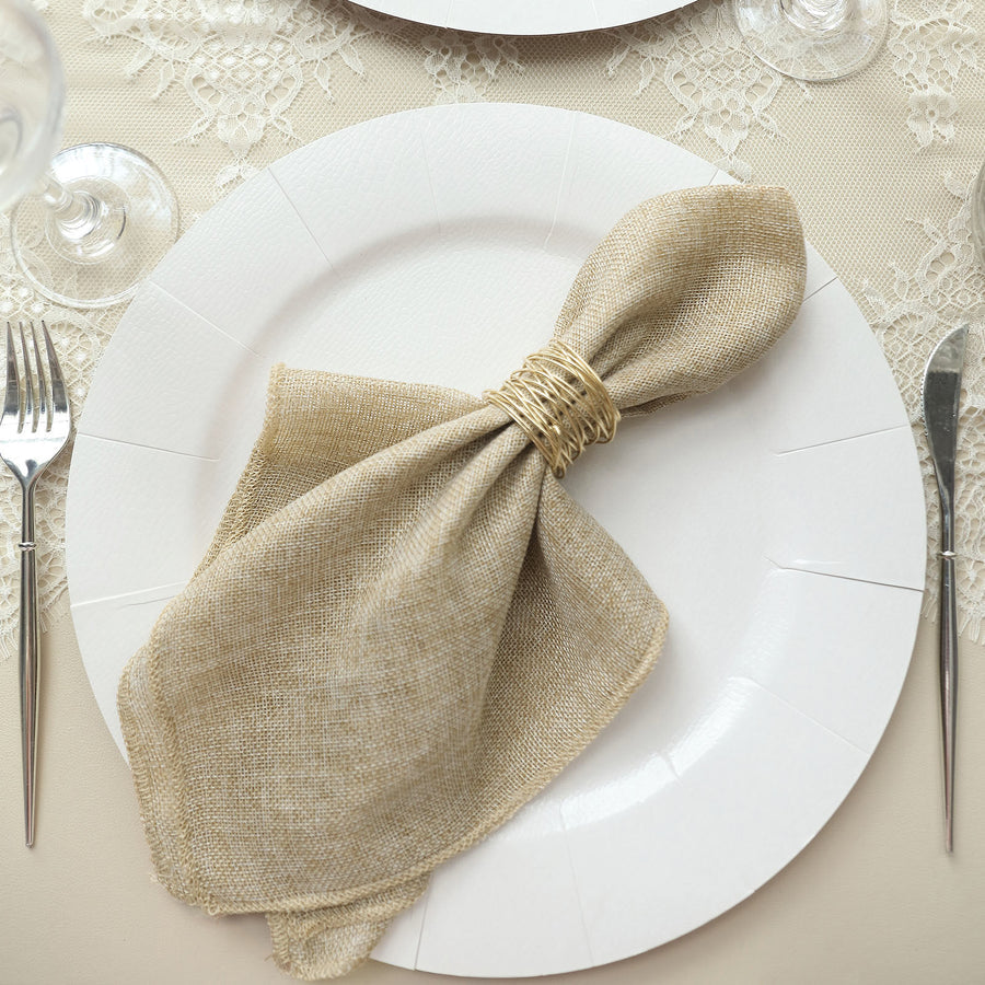 Specialty Table Linen - Faux Burlap, Natural