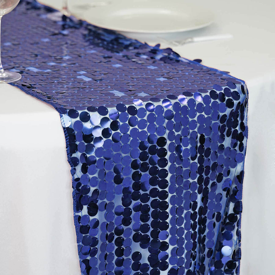 Specialty Table Linen - Payette Sequin, Navy Blue