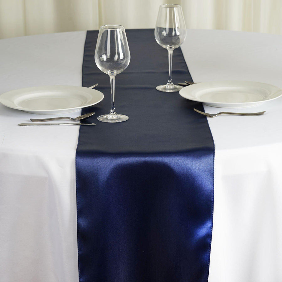 Specialty Table Linen - Satin, Navy Blue